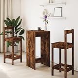 Homvdxl Simple Kitchen Bar Table 51x50cm Theke Esstisch Moderner Couchtisch für Küche Esszimmer Wintergarten Holzwerkstoff Raucheiche