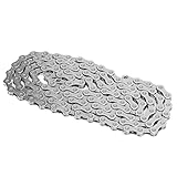 Qukaim Fahrradkette 12-Gang-Fahrradkette, leichte hohle 126-Link-Fahrradkette für Rennräder und Mountainbikes, Silber