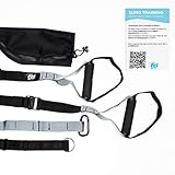 Fit for Fun Sling Trainer, Schlingentrainer für Home- & Outdoor-Workouts, Fitnessgerät zum Ganzkörpertraining, inkl. Übungen & praktischer Tasche, Hometrainer für Frauen und Männer
