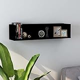 GCHDHAPB Regal, Wandregale & Ledges-CD-Wandregal, schwarz, 75 x 18 x 18 cm, Holzwerkstoff