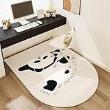 Hixingo Bodenschutzmatte Bürostuhl, Bodenschutzmatte Teppich für HartböDen Schutzmatte Bürostuhl Unterlage Schreibtischstuhl rutschfest Teppich Büro Kratzfest (Schwarzer Panda,100 * 120cm)