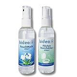 bideo® Reise Hygiene Set bestehend aus 1x 50ml Feuchttuchspray mit Aloe Vera und Panthenol sowie 1x 50ml Desinfektionsspray alkoholfrei - gepflegte Sauberkeit auch unterwegs, Reise Zubehör (3)