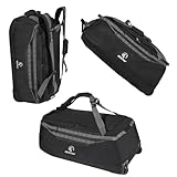 REDCAMP 140L Extra Große Reisetasche mit Rollen, Faltbare XXL Rucksack Sporttasche, Wochenend Handgepäck für Camping, 92x40x38cm, Schwarz