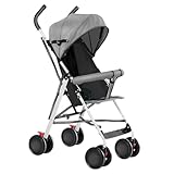 Kindersportwagen,Zusammenklappbarer Kinderwagen,leicht modern klein Buggy mit Liegeposition,Liegefunktion,Ultraleicht (nur 4.5 kg),ideal für Reisen,bis 60 kg (Grau, 45 x 67 x 100cm)