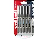 Uni-ball UB-157ye Fine Kugelschreiber, Uni Super-Tinte, 0.7 mm Spitze, 5 Stück blau