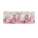 Thermovorhang KräUselband Valentinstag rot bedruckter Vorhangstoff, Leichter Luxus, Kurze Vorhänge für Wohnzimmer, Schlafzimmer, Vorhänge (F, One Size)