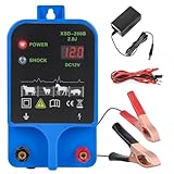 Anosuwa 12V Weidezaungerät, Ladegerät für Elektrozaun, 2 Joule/10,5kV Elektrozaun für 2 bis 10KM, Plug-in-Elektrozaun-Stromversorgung für Geflügel, Vieh, Haustiere, Steuergerät zum Schutz von Gärten