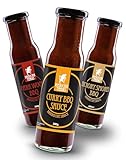 BBQ Saucen Set – 3x 250 ml – Whiskyfass Rauch, Hickory, Curry – Rauchig, würzig & fruchtig – Perfekt für Grillen, Marinaden & Dips