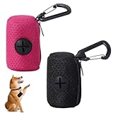 2 Stück Mesh Poop Bag Dispenser,Kotbeutelspender,Hundekotbeutelspender,Kotbeutelspender für Hunde,Leicht und Kompakt für Spaziergänge, Wanderungen und Tägliches Gassigehen,Schwarz und Rot
