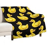 ECWECC Kuscheldecke Flauschig Ente Muster Decke Fleecedecke Wohndecken Couchdecke Tiermotiv Überwurf Mikrofaser Tagesdecke Sofadecke Blanket Für Bett Sofa Schlafzimmer 150x200cm