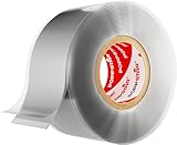 POPPSTAR selbstverschweißendes Silikonband, 3m x 25mm, Isolierband und Dichtungsband (Wasser, Luft), grau, 1 Rolle