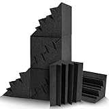 JAMELO Bassfallen Akustikschaumstoffecke, 17 x 17 x 30 cm Akustikschaum für Ecke keilförmige schwarze Schaumstoff aus Polyurethan, akustische Behandlung und hohe Dichte