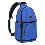 MOSISO Kamera Umhängetasche,DSLR/SLR/Spiegellos Kameratasche Stoßfeste Fotografie Kamerarucksack mit Stativhalter&Abnehmbar Modularen Einsätzen Kompatibel mit Canon/Nikon/Sony/Fuji,Königsblau