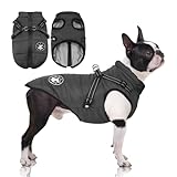 LUOWAN Hundemantel für kleine Hunde, Hundemantel mit Geschirr, Reflektierende Outdoor-Hundeweste, Winter Hundejacke für Katzen, Welpen, kleine, mittlere Hunde