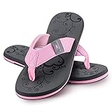 Ultrapower Flip-On Damen Zehentrenner | Flip Flops | Badelatschen | Strandschuhe | Duschlatschen | Zehenstegpantolette | Bad | Sauna Schuhe | Sandalen | ZT2 | Grau/Rose | Gr.41