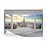 decomonkey Fototapete New York 350x256 cm XL Tapete Fototapeten Vlies Tapeten Vliestapete Wandtapete moderne Wandbild Wand Schlafzimmer Wohnzimmer Stadt City Architektur