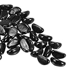 QUARKZMAN Keramikperlen, Flache Keramik Schwarz Irisierend 500g (1,1 lbs) (1,1-2,5 cm) Keramik-Murmeln Kieselsteine für Vasenfüller Aquarium Dekor DIY Handwerk