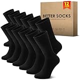 NUOZA 12 Paar Socken Herren 39-42 Schwarz Sportsocken Baumwolle Business Tennissocken Herrensocken Socken Damen Sport Lange Atmungsaktive Socks Wandersocken Männer Schwarze Winter Work
