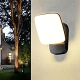 HaoDrisk Außen Lampe LED Außenlampe - Innen 3000K Wandleuchte IP65 Aussen Wandlampe mit Schwenkbar LED Panel Aluminium Außenleuchte Anthrazit Außenbeleuchtung für Garten, Terrasse, Eingang, Warmweiß
