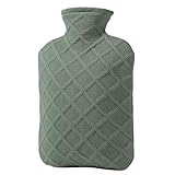 Flasche mit heißem Wasser, abnehmbar, auslaufsicher, für Krämpfe, Rücken, Nacken, Beine, mit 4–6 Stunden Wärmespeicherung, weicher Bezug für Reisen, Kinder, Camping, Schule, Winter, Gummi