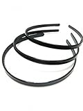 Pritties Accessories Haarreif-Set, aus Kunststoff, 1cm breit, Schwarz, 3Stück