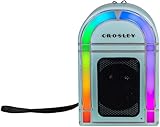 Crosley Mini Jukebox Tragbarer Bluetooth-Lautsprecher mit 8H + Spielzeit - Kabelloser Indoor-Reiselautsprecher mit Lichtern, Retro-Design mit kräftigem Audio, wiederaufladbare USB-C-Party-Lautsprecher