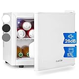 Klarstein Kühlschrank, Mini-Kühlschrank für Getränke, Kühlschrank Klein, Kleiner Kühlschrank Lautlos, Skincare Fridge, 3 Kühlstufen, Camping Kühlschrank, Minikühlschrank für Zimmer, Büro 0-15°C, 17 L