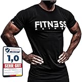 Fitness Method, Sport T-Shirt Herren, Slim-Fit Shirt bequem & hochwertig Männer, Rundhals & Tailliert, Training & Freizeit, Gym & Casual Workout Mann, 95% Baumwolle, 5% Elastan, (Schwarz - Weiß L)