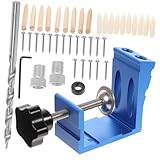 FIXOSHEE Teiliges Pocket Hole Jig Holzbohrer Schrägloch Bohrschablone Metall Locator für Präzises Bohren in Hartholz Weichholz MDF Dübelhilfe für Möbelbau und Holzbearbeitung