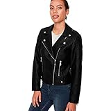 VERO MODA Damen Kunstleder-Jacke VMKerriultra Biker-Style 10228728 Black S