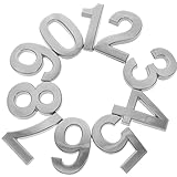 Ipetboom 10 Stück Selbstklebendes Türnummern aus Edelstahl 55cm Wetterfeste Haus und Hoteltürnummern für Außenbereiche Adressnummern für Briefkästen und Wohnungen