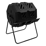 Komposter,Schnellkomposter Garten,Wendekomposter 160L aus PP-Material mit 2 Kammern & Rostschutz-Gestell – Schnelle Bio-Düngerproduktion für Garten/Küche