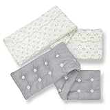 uncn Körnerkissen 68x11cm, 800g - Geteiltes Fächerdesign mit Gänseblümchenstickerei | Groß Wärmekissen Mikrowelle Für Nacken Schulter