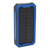 Fockety Solar-Power-Bank, 36800mAh Solar-Ladegerät Power Bank mit 4 USB-Ausgang Ports und Typ C Input Ports, Portable Wireless Charger Built in LED-Taschenlampe für Camping