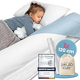 zoula kidz® aufblasbarer Rausfallschutz Bett Reise mit Oeko-TEX® Stoffbezug [120cm] – geeignet für alle Betten, ideal als Bettgitter fürs Kinderbett – Bettkantenschutz & Absturzsicherung - Fallschutz