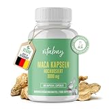 Vitabay Maca Kapseln Vegan hochdosiert 8000 mg pro Kapsel - 180 Maca Kapseln - Maca hochdosiert Maca Tabletten Maca Wurzel Macawurzel Maca Wurzel Kapseln Maca Vegan und Laborgeprüft