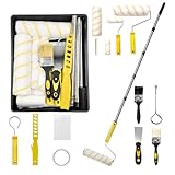 Farbwannen-Set, 17-teilig, Farbroller-Set, Farbroller 9 Zoll, kleine Farbrolle, Farbrollenwanne, 4-Zoll-Farbrolle, Farbroller-Set, Farbset für Hausanstrich, Farbrollerhüllen