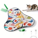 Elektrisches Katzenspielzeug | Katzen leises Spiel mit beweglichen versteckten Spielreizen | Wiederaufladbare Bewegungsspielzeuge,Für Wohnungsecke, Alleinzeit, Spielbereich, Zuhause Und Wohnzimmer