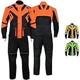 German Wear Motorradkombi Herren 2-teiler mit Protektoren Motorradanzug Textilien Motorradjacke & Motorradhose motorrad kleidung Orange - 60