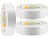 3 x Colorus Putzband PVC PLUS | Bautenschutz-Klebeband 30 mm x 33 m weiß glatt | Robustes Abdeckband für Innen und Außen | Leicht abrollbar | Fensterband mit UV-Beständigkeit