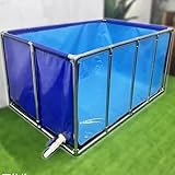 Überirdischer Koi-Teich, Leinwand, großes Fischbecken, 100 x 120 x 35 cm, einfache Montage, perfekt für Landwirtschaft und Aquakultur, ideal für Gartendekoration