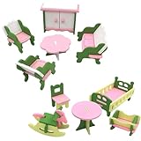34 Stück Puppenhaus Möbel Holz,Puppenhaus Zubehör,Geeignet für Den Fantasievollen Puppenhaus Möbel,Geeignet für Puppenhaus-Liebhaber Individuelle und Gruppenspiele (Stil 2)