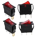 KOMBIUDA 4 Stück Hochleistungs Wippschalter für Elektrokochfelder Langlebiger Kupfer Kunststoff Kippschalter Herd und Bratpfanne Einfache Installation für Küche Induktionsherd Geeignet