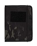 Tasmanian Tiger TT A5 Notepad Sleeve Notizbuch-Tasche, Din A5 Schreibmappe mit Stifthalter, Patch-Fläche, Klarsicht-Kartenfächern, Multicam Black