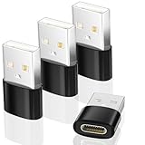 USB C Adapter, Adapter USB C auf USB 4 Stück, USB C Buchse auf USB Stecker Adapter, USB Type C Adapter Kompatibel mit iPhone 12 13 14 15 16 Pro Max, SE, iPad Mini 6 Air 4 5, Samsung Galaxy S25 S23 S22