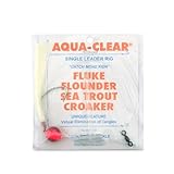 Aqua-Clear, Float & Hair Single Rig, Flunder/Fluke/Meerforellen/Croaker, 2/0 Nickel Wide Gap Hook, AFW Swivel, 18.1 kg GS Mono, T-Standoff, Pink Float, White Hair