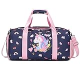 Sporttasche für Mädchen Schulsporttasche Kindertaschen Trainingstasche Tanztasche Gymnastik Schwimmtasche Mädchen Reisetasche Kindertasche Einhorn Kindertasche