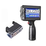 WELCZEK TIJ127 Tragbarer Handdrucker, Tragbarer Hand Tintenstrahldrucker mit Schnell Trockener Tintenpatrone, Handheld Drucker für Etiketten/Datum/Zeit/Barcode/QR-Code/Logo usw