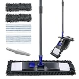 Myiosus Bodenwischer, Wischmopp, 360° Drehung Wischer Boden mit 128cm Teleskopstiel, Chenille Flachmopp mit 4 Pads, Mikrofaser Boden Wischer für Hartholz Laminat Fliesen, Flecken schnell entfernen