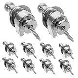Milisten 10Er Set Gitarrengurtschnalle Fixierwerkzeug verriegelbarer Gitarrengurt Bass -Gitarren -Gurtschlösser Verriegelung des Gitarrengurts Gitarrengurtstift Bassgurtknöpfe Metall Silber